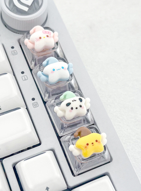 星星翅膀三丽鸥键帽四个装定制透光可爱精致HelloKitty系列diy