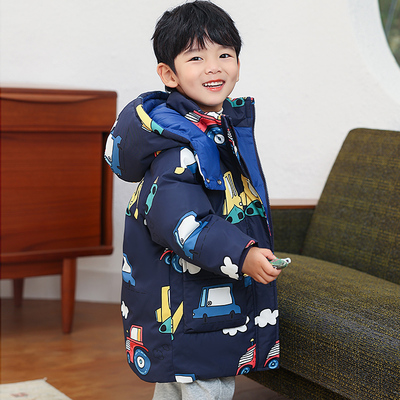 HYYkids男童中长款加厚羽绒服