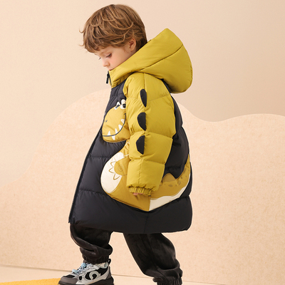 中长款加厚男童羽绒服