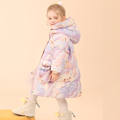中长款加厚女童羽绒服