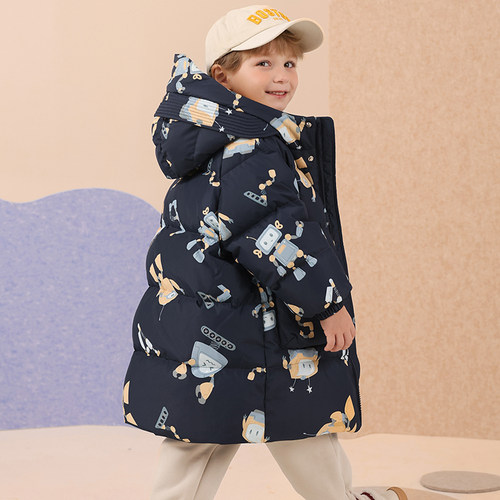 中长款加厚男童羽绒服