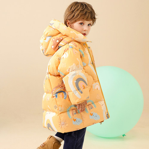 中长款加厚男童男宝宝羽绒服