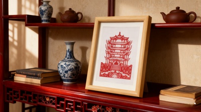 【四大名楼】城市地标建筑物剪纸中国文化礼品学生手工作业成品