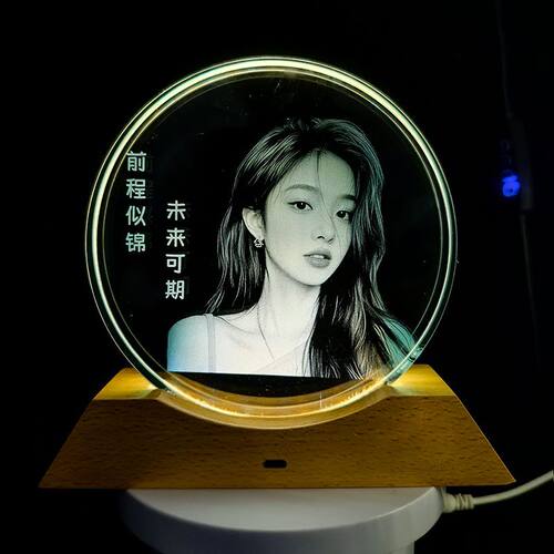 高端创意水晶玻璃内雕画照片摆件送男女朋友闺蜜生日礼物毕业