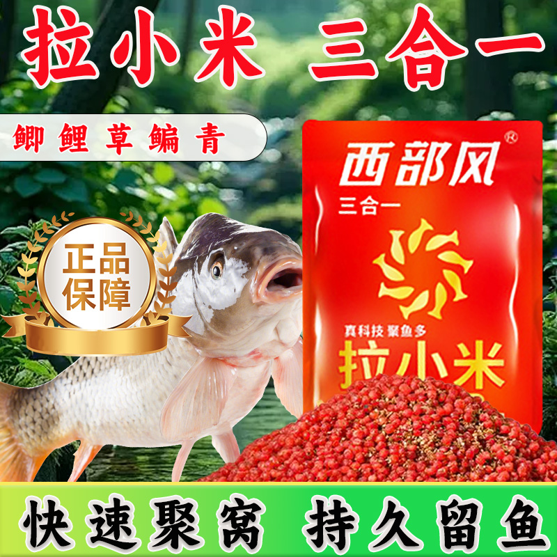 新款拉小米秋冬逗钓野钓鲫鲤草鳊青颗粒鱼饵料三合一黑坑