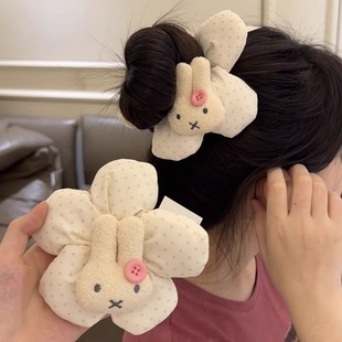 可爱卡通米菲兔发圈甜妹百搭波点花朵大肠圈超仙少女ins风发绳女