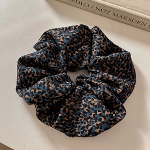 复古豹纹高弹力大肠发圈女高级感丸子头盘发绳头饰高马尾头绳发饰