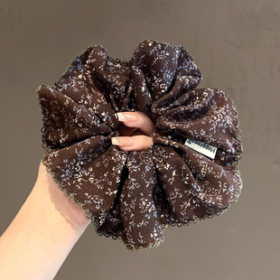 韩版 复古小碎花大肠发圈高弹力百搭扎丸子头绳洋气马尾橡皮筋 新款