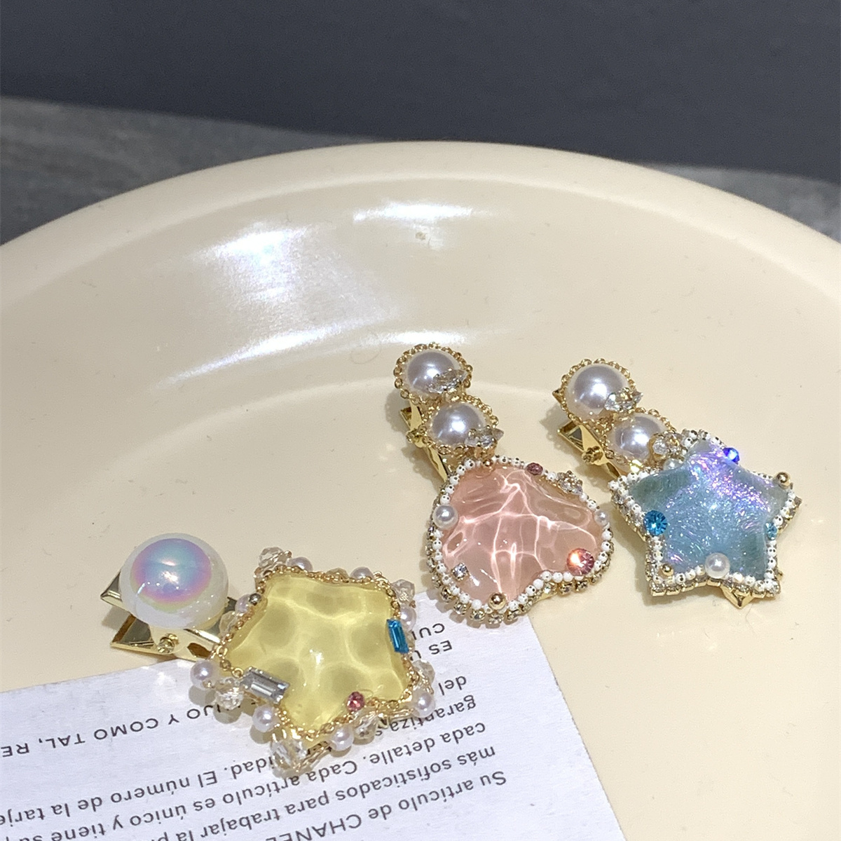 迷你水晶小夹子一字夹甜美可爱