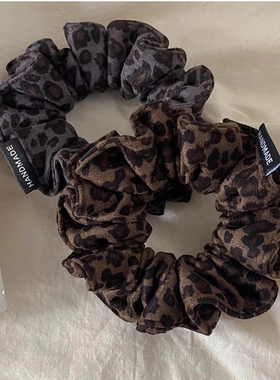 韩系高级感豹纹头绳女气质丸子头发圈高弹力耐用扎头橡皮筋发绳