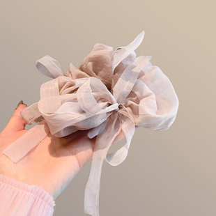 温柔仙气网纱蝴蝶结大肠发圈女芭蕾风头花扎低马尾头绳橡皮筋发绳