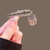 新中式 流苏发夹女新款 高级感金属发卡名族风侧边刘海夹碎发鸭嘴夹