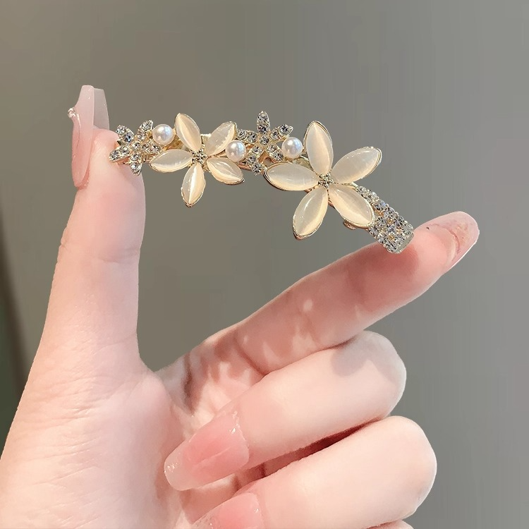 猫眼石花朵发夹女精致发卡