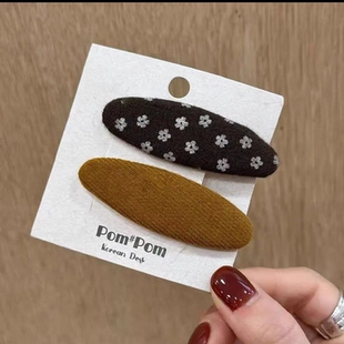 韩系碎花发夹前额侧边2025年秋冬新款 一字夹bb夹后脑勺碎发整理