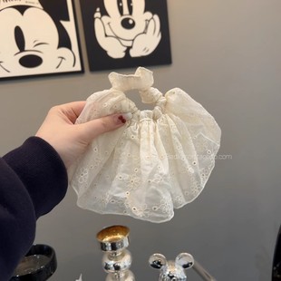 韩国褶皱扎丸子头发绳高级感发圈高弹力橡皮筋百搭蓬松感头绳发饰