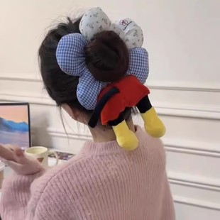 可爱米奇屁屁花朵发圈女高级感头饰落难公主发绳女2025新款 头绳