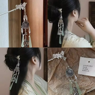 新中式 流苏发簪女古风汉服发钗后脑勺盘头发簪子复古民族旗袍头饰