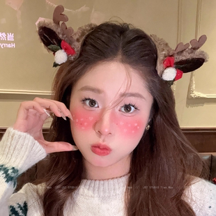 2025新款 圣诞可爱麋鹿公主头抓夹边夹前额刘海夹发夹女侧边夹发卡