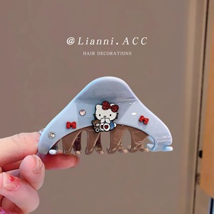 2025新潮新款 气质盘发夹抓夹头饰 少女可爱凯蒂猫中号抓夹精致时尚