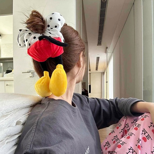 卡通立体米奇屁屁发圈花朵波点大肠发圈可爱毛绒头绳创意设计发饰