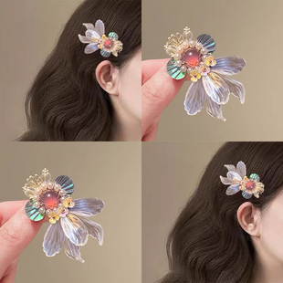 超仙幻彩金鱼锦鲤发夹女新款 可爱侧边对夹子发饰古风少女儿童头饰