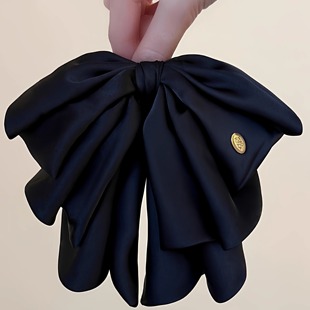 高品质缎面蝴蝶结马尾夹2025新款 发夹后脑勺盘发抓夹半扎发鲨鱼夹