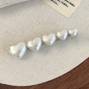 韩国同款 鸭嘴夹发卡 珍珠爱心一字夹女气质百搭刘海夹侧边夹女长款