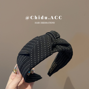 韩国波点宽边发箍女2025新款 洋气发卡发饰 洗脸压发头箍高颅顶时尚