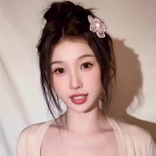 虞书欣同款 粉色花朵发夹气质甜美少女心刘海侧边夹氛围感百搭发饰