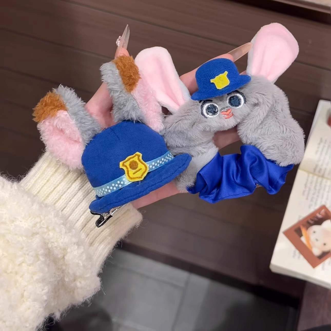 可爱朱迪兔子帽子发夹边夹侧边发卡女卡通甜美拍照道具头饰新款