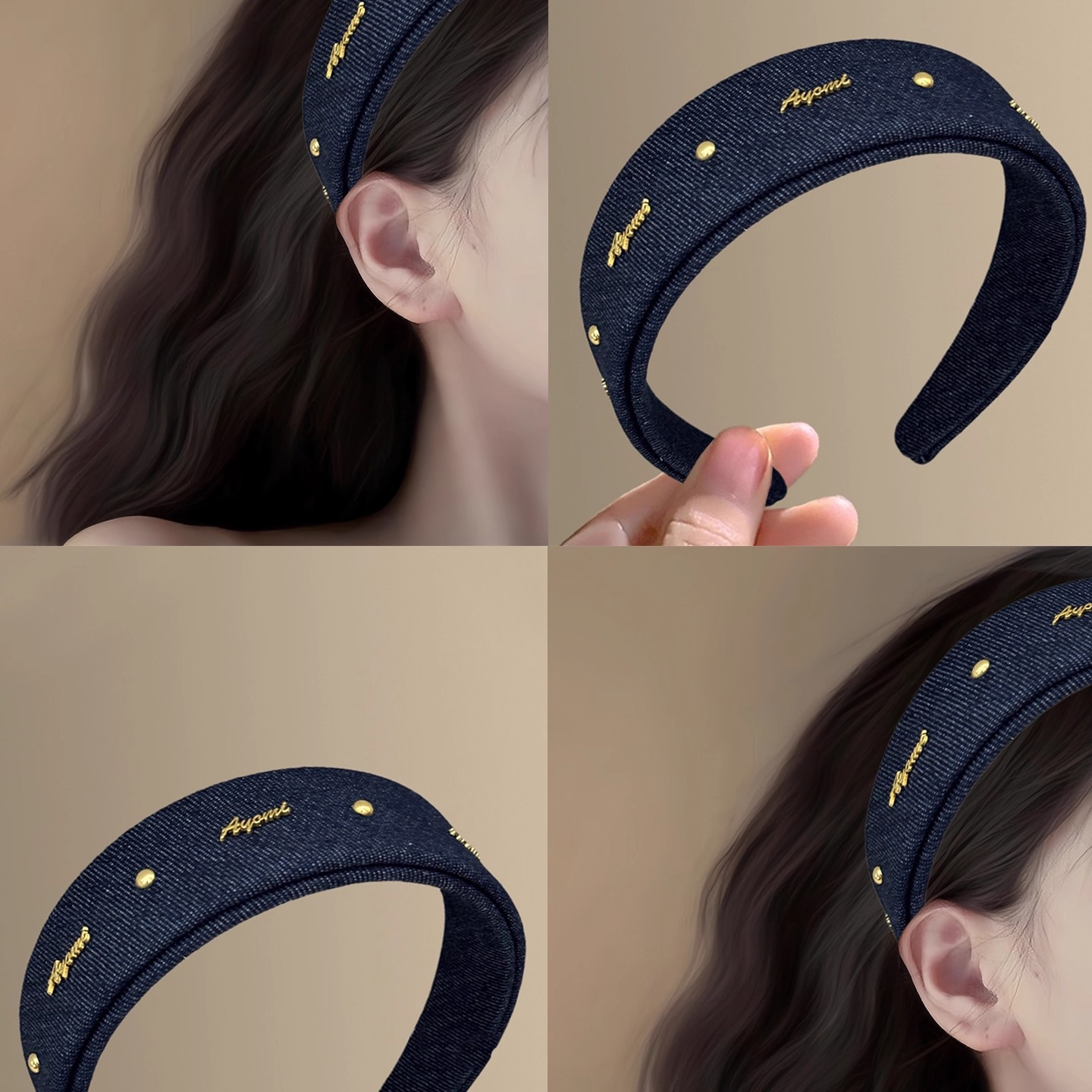 博主风格~牛仔字母发箍