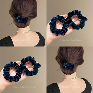 扎头发皮套头饰发饰2025新款 法式 高级感丝绒小肠发圈秋冬头绳女款