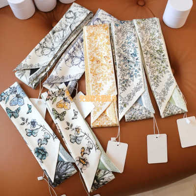 欧美24新款Mitzah蝴蝶丝巾缠绑包手柄装饰丝带D家束发带真丝领巾