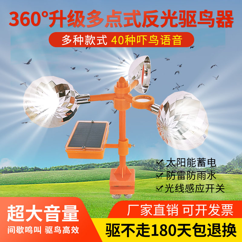 工厂直销-360度反光语音驱鸟神器
