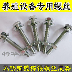 母猪产床脚螺丝垫片螺母全套保育床单体产床螺丝养殖设备镀锌螺丝