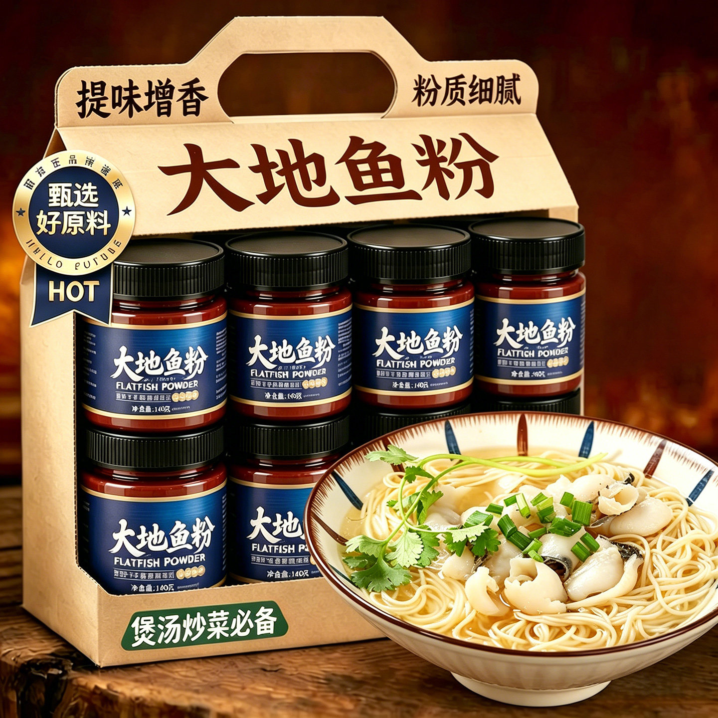 潮汕大地鱼粉正宗广式云吞面汤底砂锅粥炒菜提鲜调料家用煲汤调味
