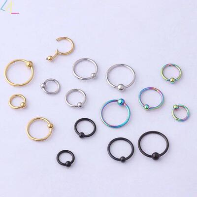 6/8/10/12mm Ball Septum Hoop Nose Ring Body Piercing Jewelry