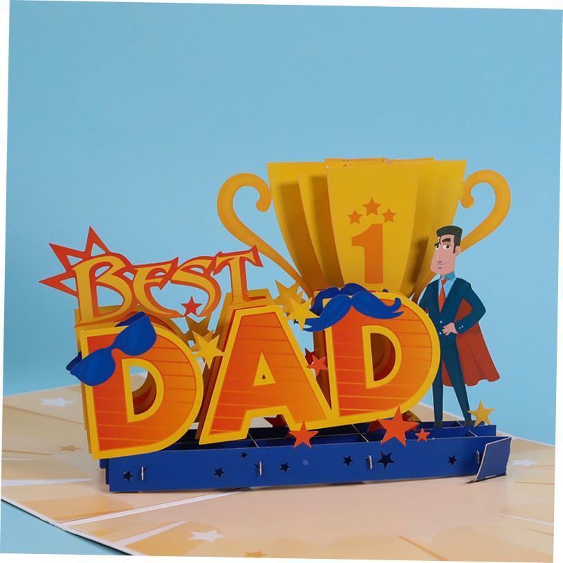 greeting card best dad fathers day gift cards父亲节立体贺卡
