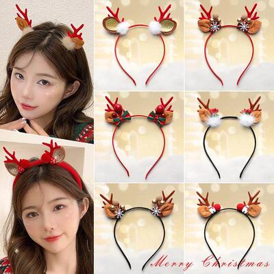 Christmas red antler headband headwear圣诞红色森系鹿角发箍
