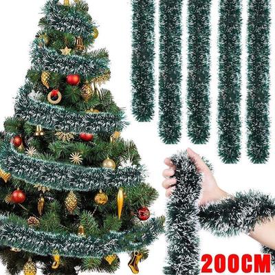 4/1Pcs Christmas Tree Garlands Artificial Wreaths Ribbon Tel