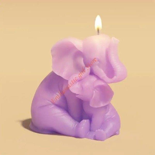 Elephant Mommy and Baby Silicone Molds for Epoxy Resin Soap