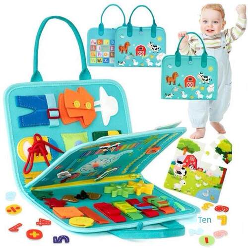 Montessori Busy Book Educational Toys For Toddler Portable A