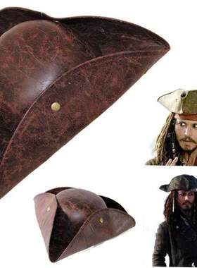 Pirate Tricorn Hat 加勒比海盗三角帽彷皮革海盗杰克船长帽