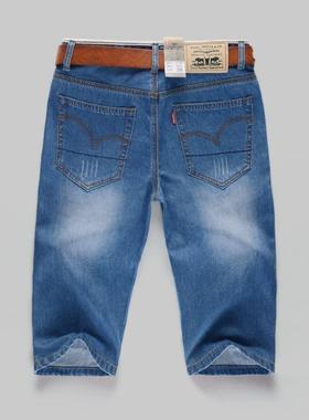 high quality male stretch denim shorts men summer half jeans