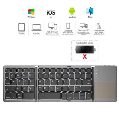 Folding Kyboard键盘Blutooth Wirlss Kypad with Touchpad