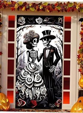 Halloween door width party decoration banner background万圣