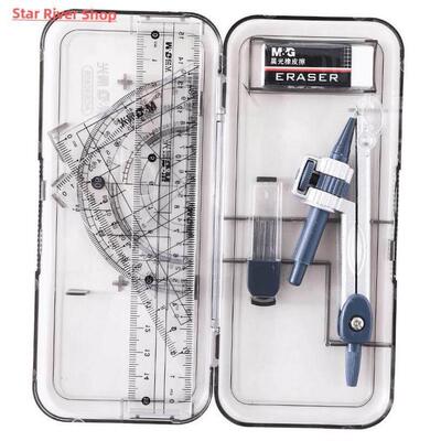 8 Pcs/Set Compass Ruler Set Protractor Drawing Triangle Eras