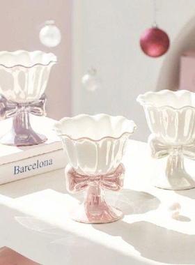 180ml Bowknot Ceramic Ice Cream Cup Exquisite Dessert Cup