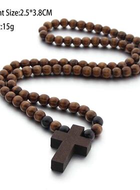 laces for Men Woman Rosary Wood Bead Payer Religious Jewelry