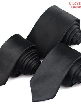 Black Neck Ties For Men Women Casual Suits Solid Tie Gravata